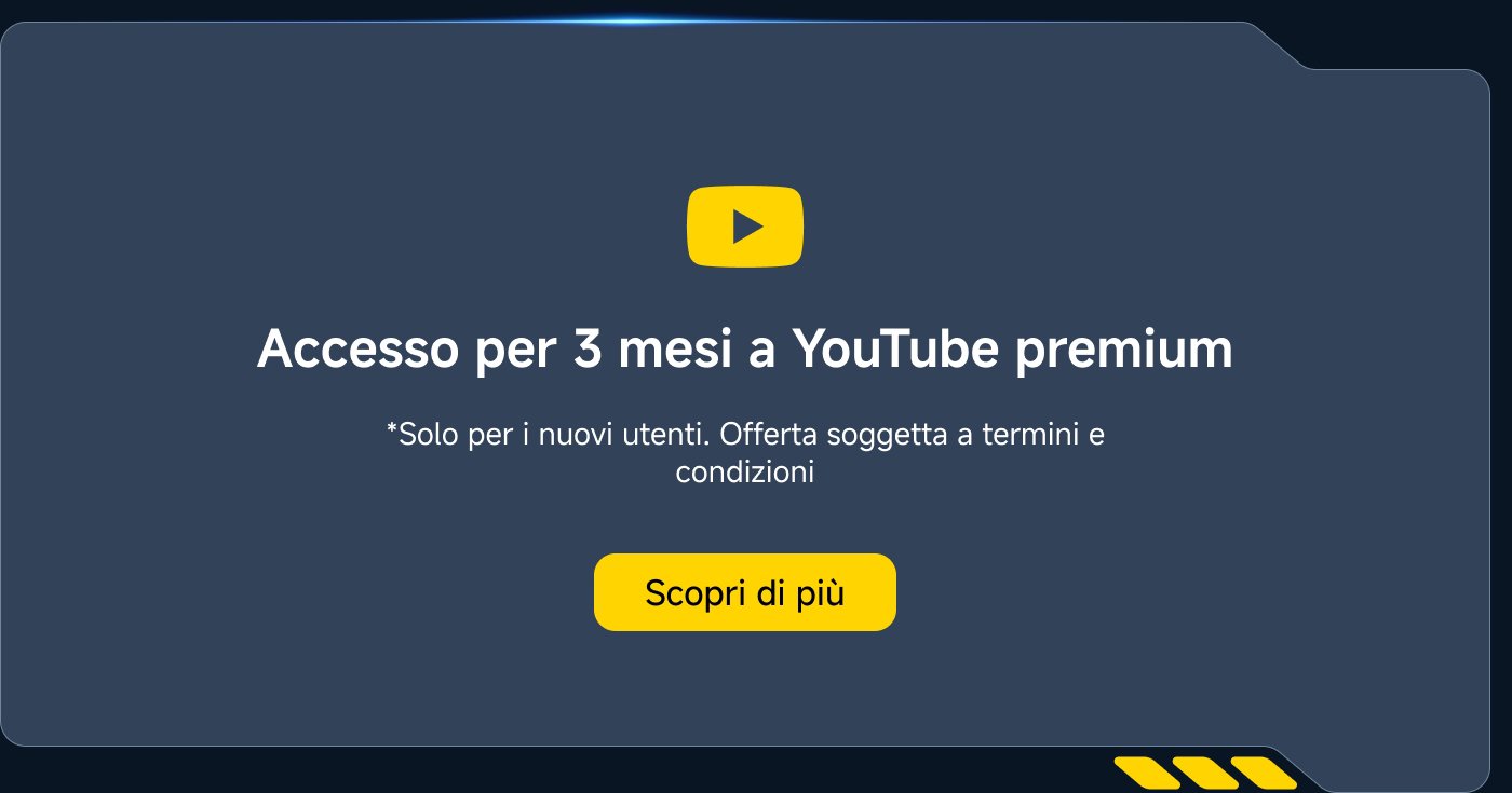 Accesso per 3 mesi a YouTube Premium. *Solo per i nuovi utenti. Offerta soggetta a termini e condizioni. Scopri di più.