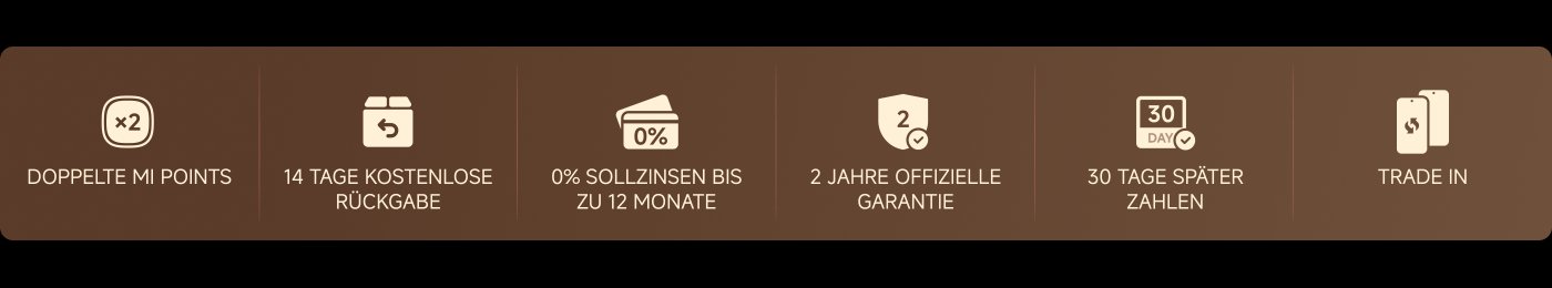 Doppelte MI Punkte, 14 Tage kostenlose Rückgabe, 0% Sollzinsen bis zu 12 Monate, 2 Jahre offizielle Garantie, 30 Tage später zahlen, Trade-in.