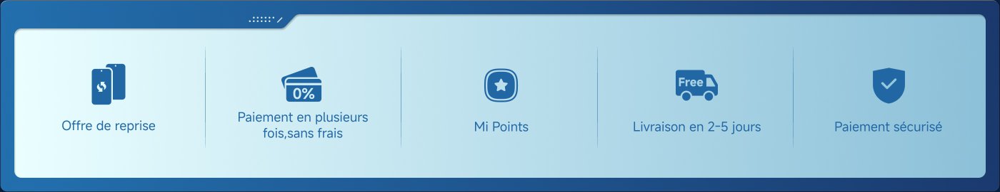 Offrir des remises sur le recyclage, des paiements échelonnés sans intérêt, des points Mi, une livraison gratuite sous 2 à 5 jours et des services de paiement sécurisés.
