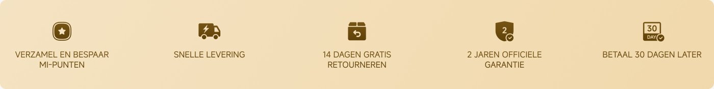 Le texte présente plusieurs avantages ou services :
1. Collectionnez les Mi-Points.
2. Livraison rapide.
3. Retour sans frais dans les 14 jours.
4. Garantie officielle de 2 ans.
5. Payer 30 jours plus tard.