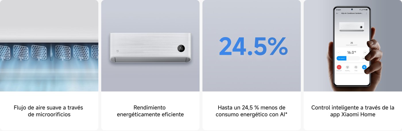 Cuatro imágenes que muestran dispositivos de limpieza inteligentes, incluyendo:
1. Base de autolimpieza multifuncional.
2. Cepillo principal y cepillo lateral equipados con un sistema de doble anti-enredos.
3. Función de fregado de alta velocidad.
4. Potente succión que alcanza 10,000 Pa.