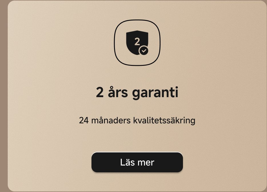 2 års garanti, 24 månaders kvalitetssäkring
