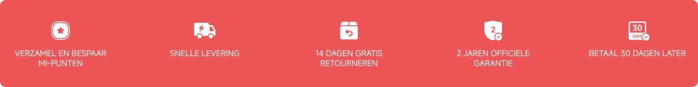 Verzamel en bespaar MI-punten, snelle levering, 14 dagen gratis retourneren, 2 jaar officiële garantie, betaling na 30 dagen.