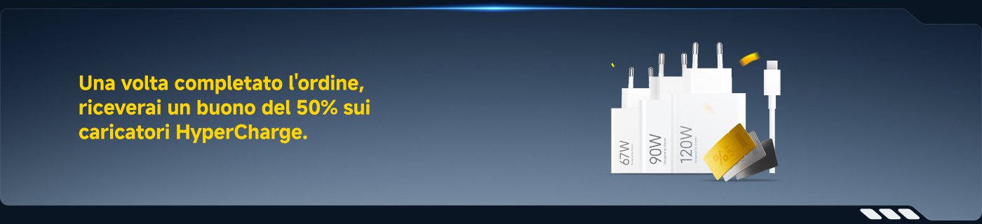 Una volta completato l'ordine, riceverai un buono del 50% sui caricatori HyperCharge.