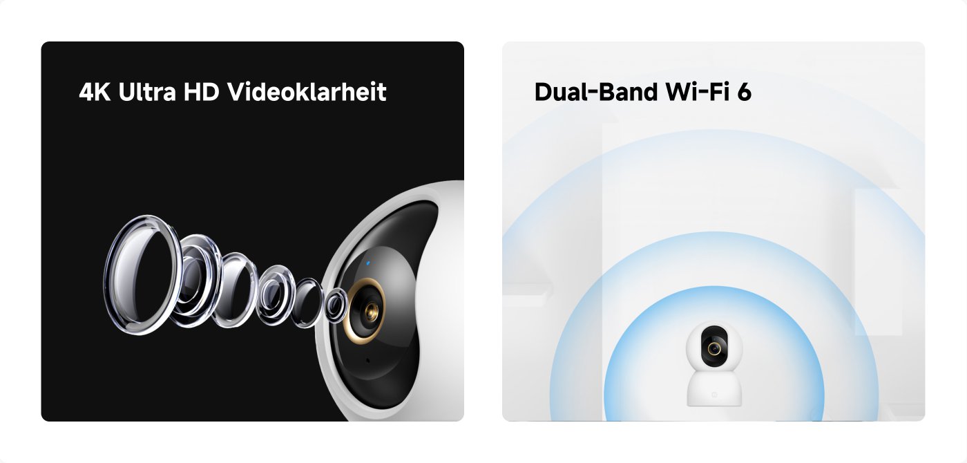 4K Ultra HD-Videoauflösung und Dual-Band-Wi-Fi 6 zeigen die technologischen Merkmale moderner Kameras.