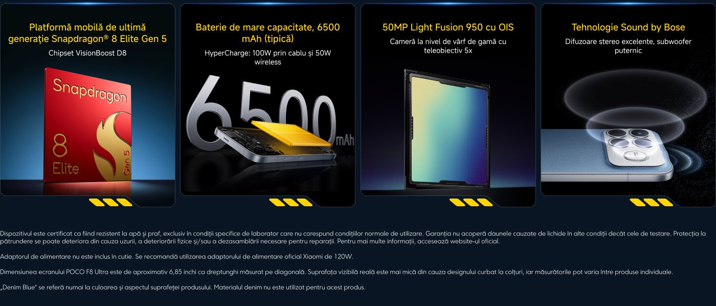 Teleobiectiv Leica 5x Pro, fotografie care iese în evidență. Ecran de 6,83" cu rată de refresh de 144Hz și protecție pentru ochi. Baterie durabilă de 5500 mAh (tip).