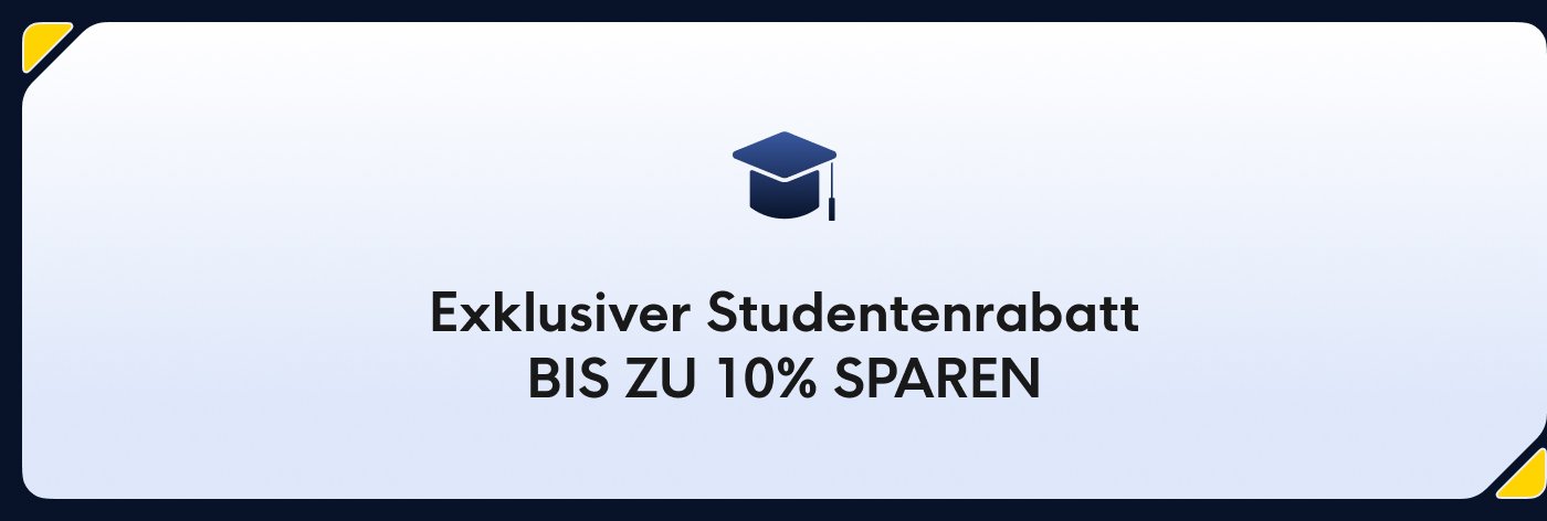 Exklusiver Studentenrabatt bis zu 10% sparen.
