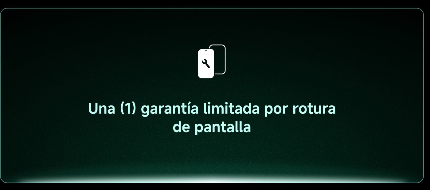 Una (1) garantía limitada por rotura de pantalla.