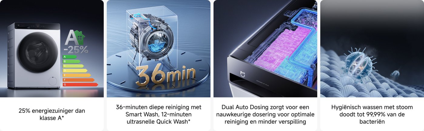 De afbeelding toont een stofzuigrobot, uitgerust met dubbele robotarmen voor perfecte hoekenreiniging. Naast de robot bevindt zich een geïntegreerd basisstation dat automatisch kan reinigen en drogen. De hoofdborstel en zijborstel van het apparaat hebben dubbele anti-verstrikkingsbescherming en bieden een krachtige zuigkracht van 15000Pa.