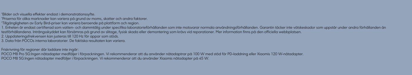 För information om alla ovanstående förmåner, vänligen se de villkor som publicerats eller kommer att publiceras på https://www.mi.com/se/