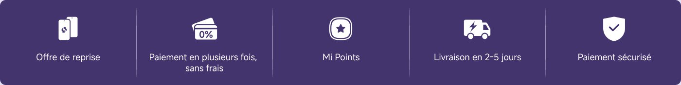 Offre de reprise, paiement en plusieurs fois sans frais, Mi Points, livraison en 2-5 jours, paiement sécurisé.