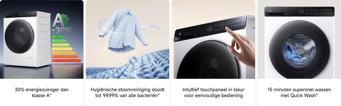 De afbeelding toont een slimme stofzuigerrobot met krachtige zuigkracht (10.000Pa), multidimensionale antiknooptechnologie, slimme geïntegreerde stofzuigen en dweilen, evenals een lasersysteem voor navigatie.
