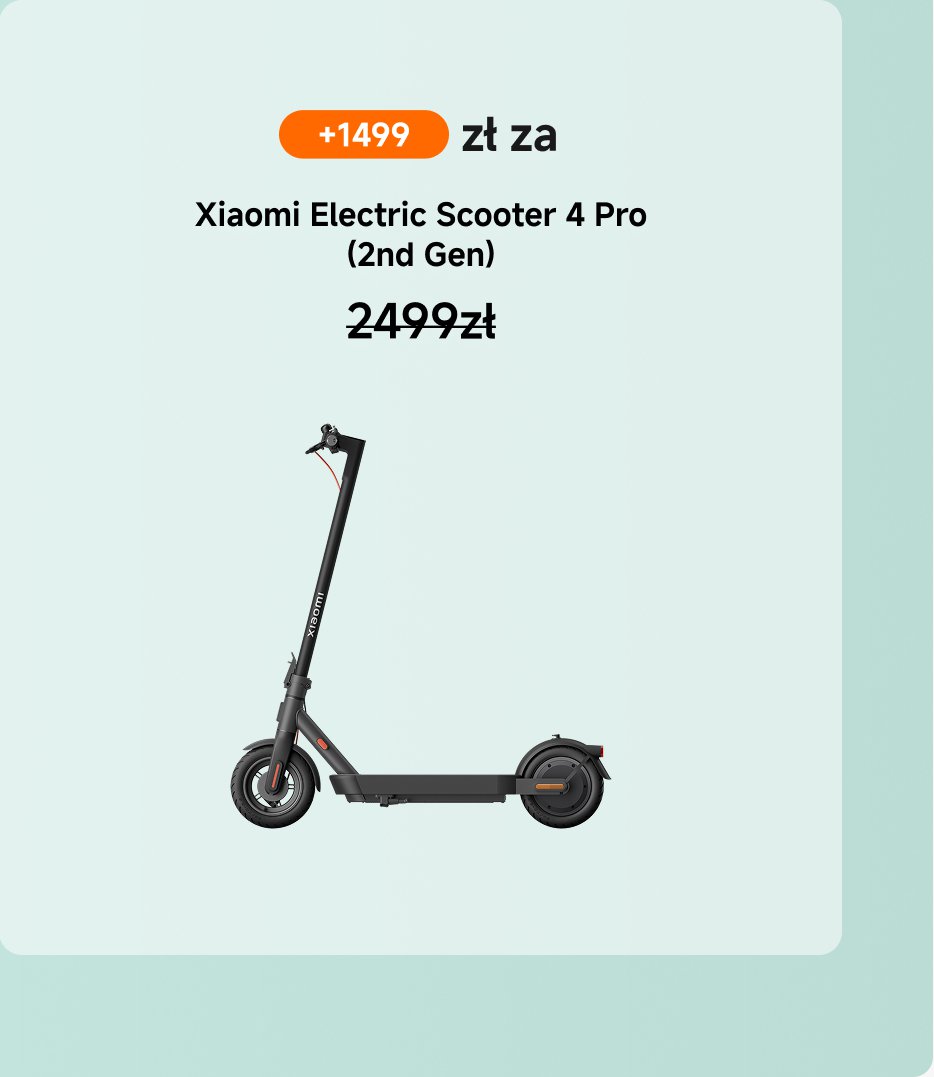 Xiaomi Electric Scooter 4 Pro (druga generacja) kosztuje 1499 złotych.