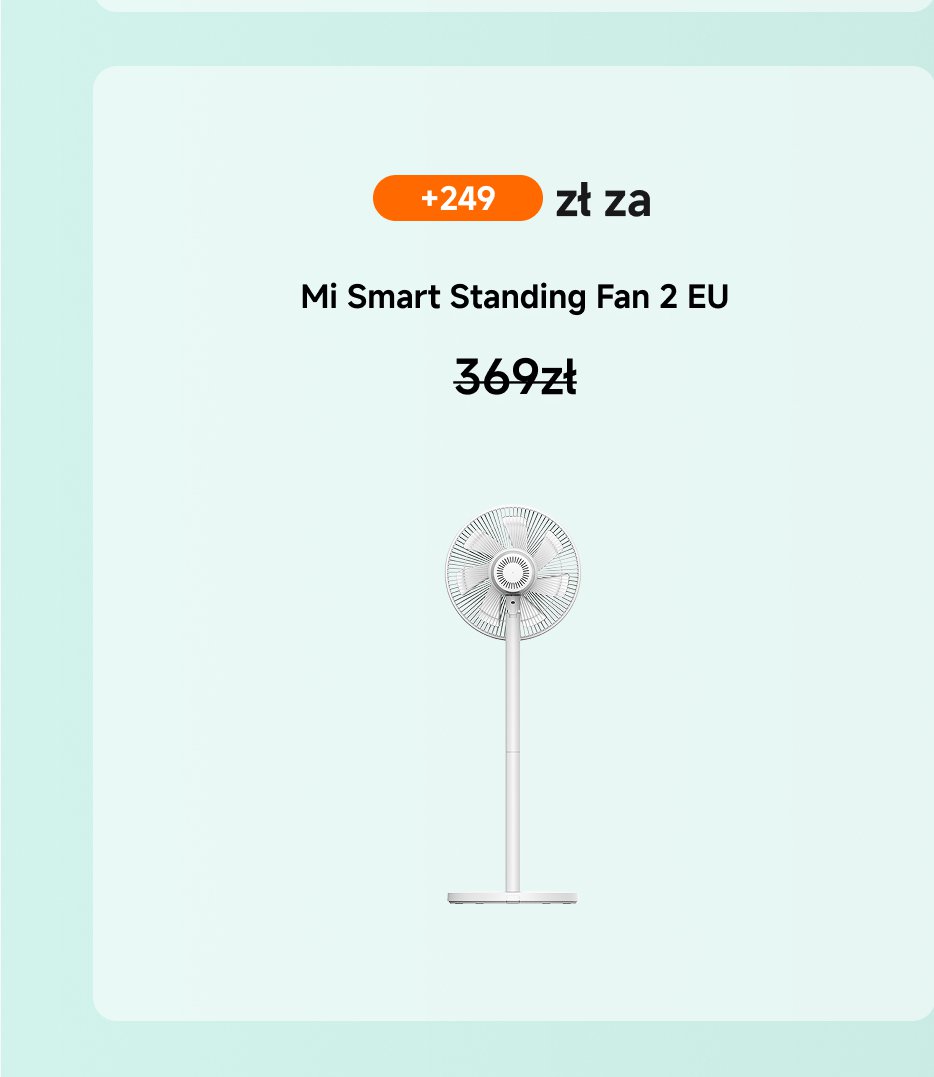 Wentylator stojący Mi Smart 2 EU, w cenie 249 złotych.