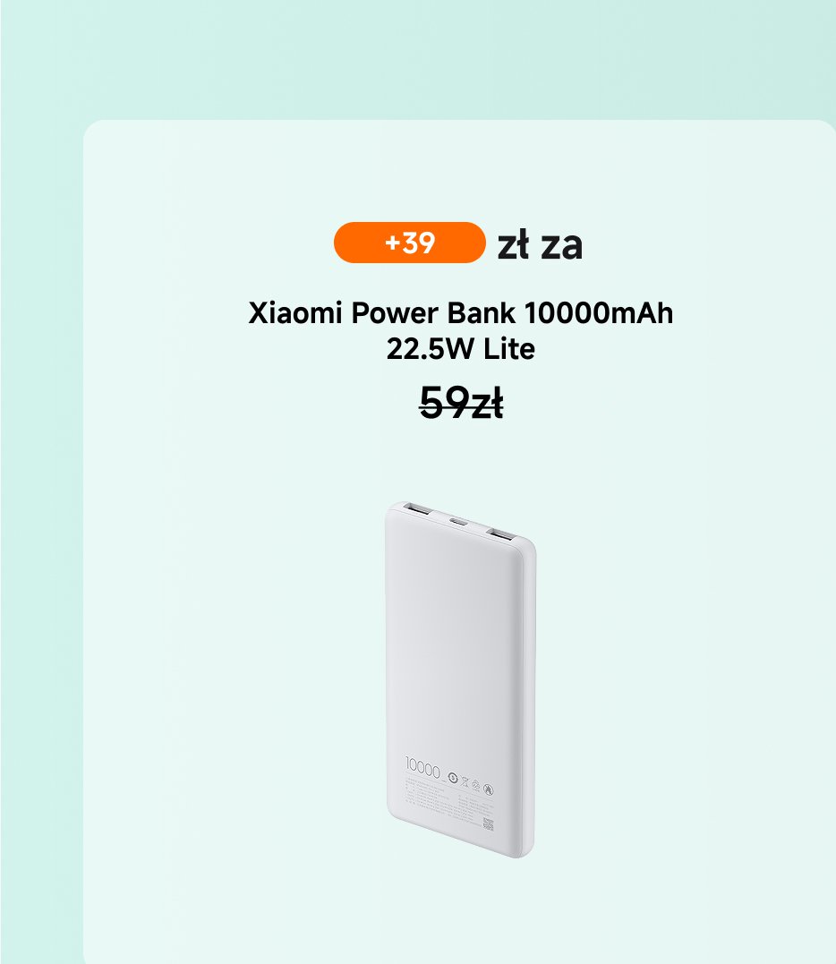 Powerbank Xiaomi 10000mAh 22.5W Lite, w cenie 39 złotych.