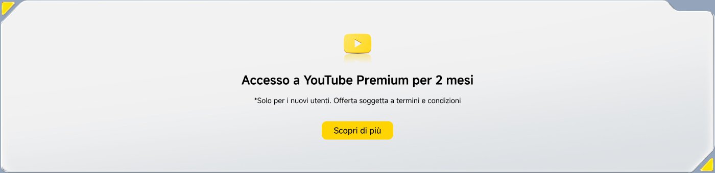 Accesso a YouTube Premium per 2 mesi. *Solo per i nuovi utenti. Offerta soggetta a termini e condizioni. Scopri di più.