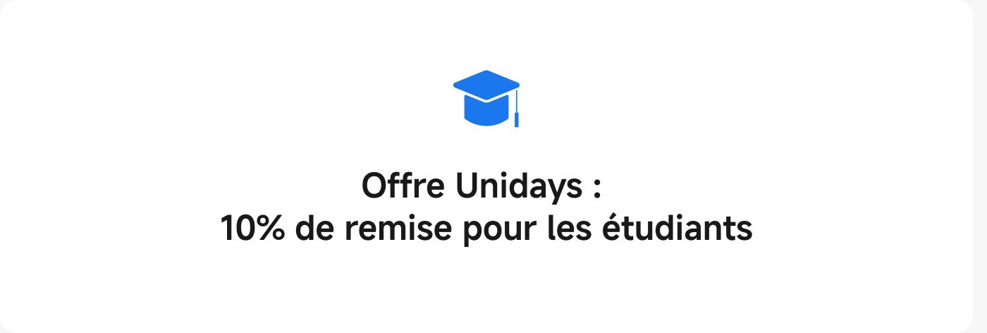 Offre Unidays : 10% de remise pour les étudiants.