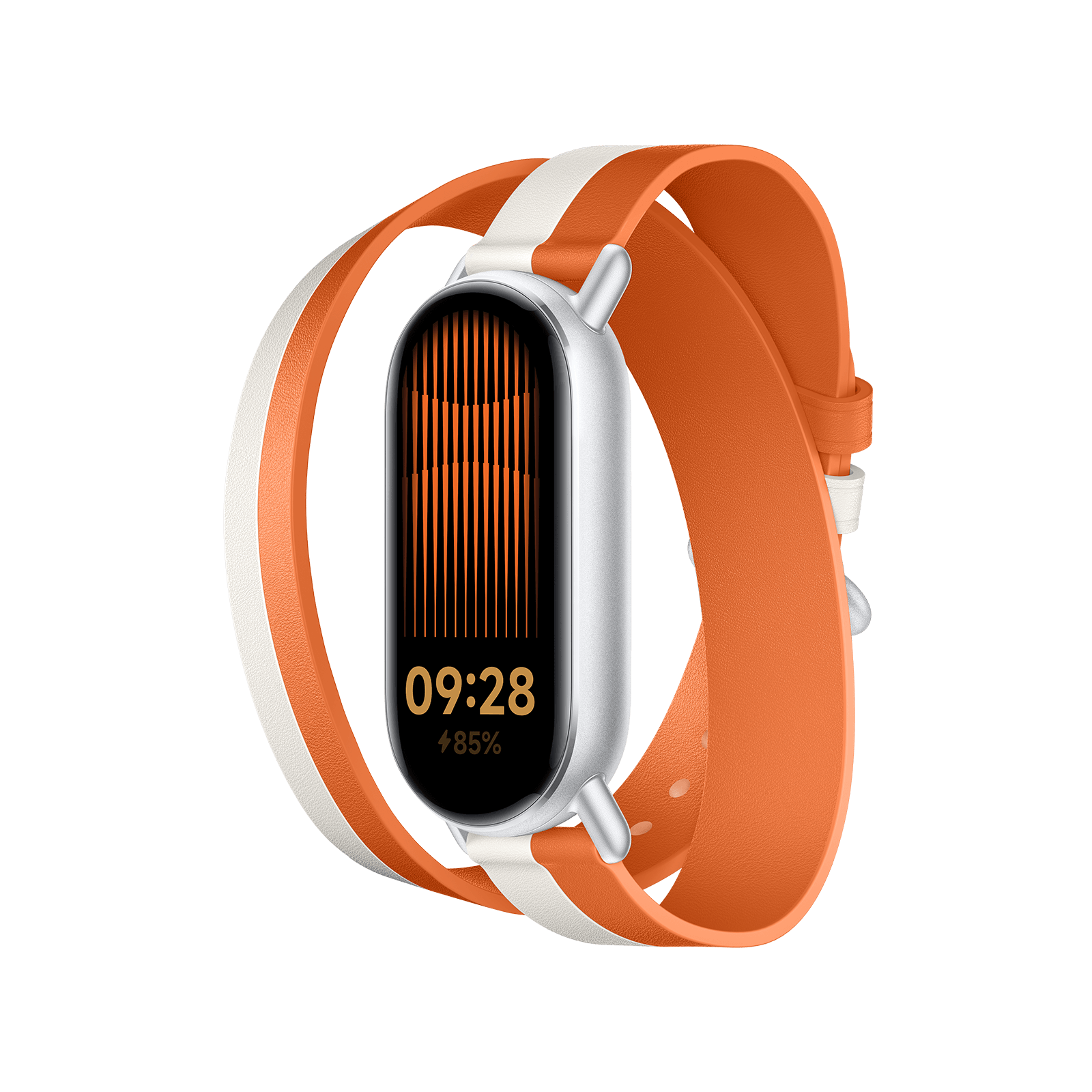 Xiaomi Dual-tone Leather Strap White and Orange Orange