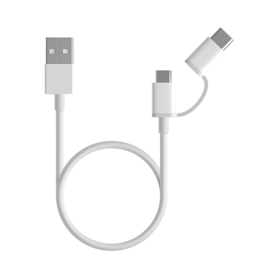 Mi 2-in-1 USB Cable Micro USB to Type C White 30cm