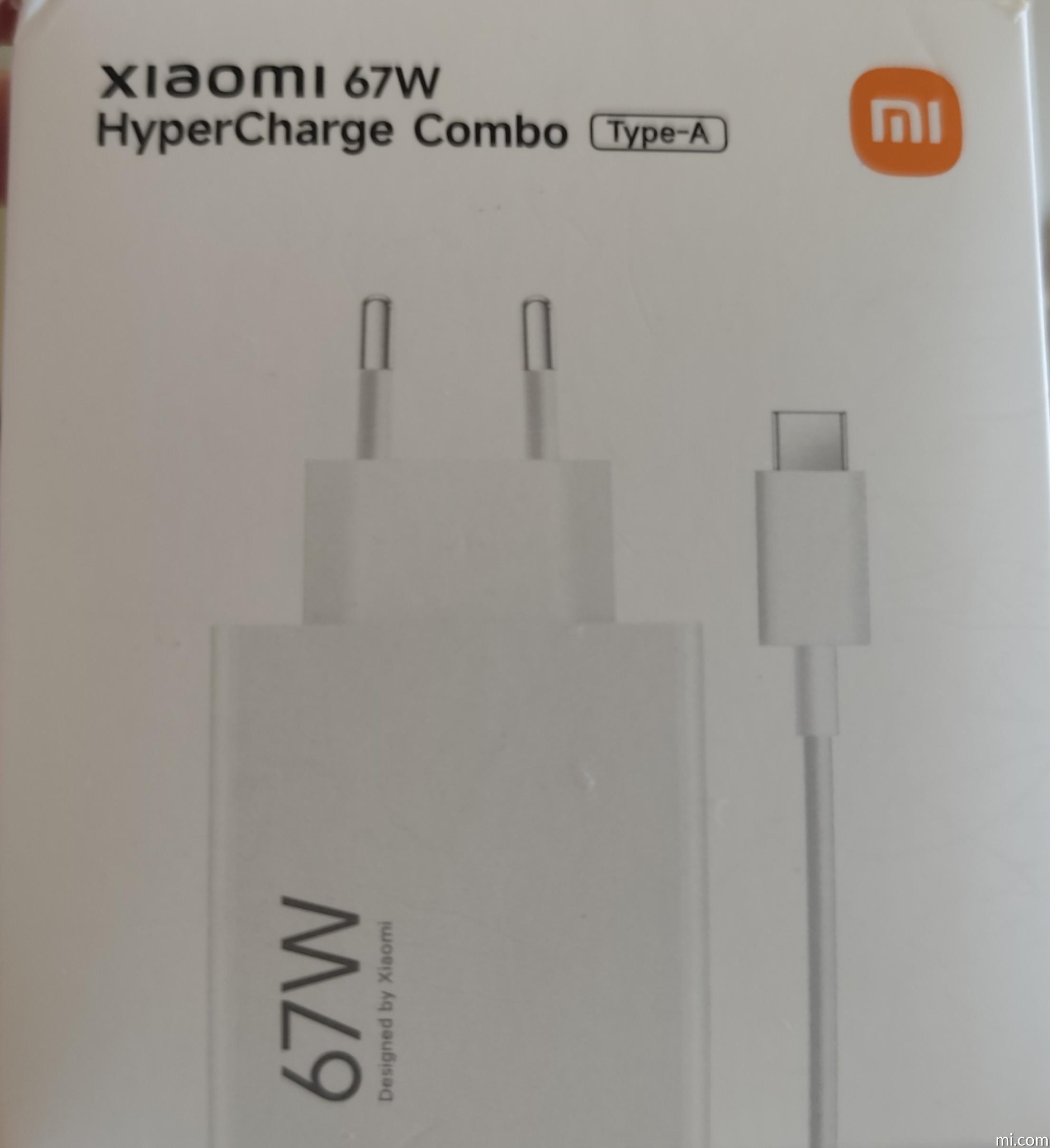 Xiaomi 67W HyperCharge Combo Caricabatterie 67W USB con Cavo Type-C BHR9465EU Xiaomi 67W HyperCharge Combo Caricabatterie 67W USB con Cavo Type-C BHR9465EU
