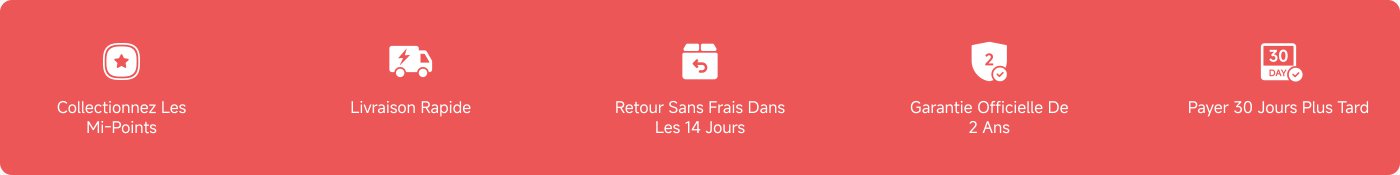 Collectionnez les Mi-Points, livraison rapide, retour sans frais dans les 14 jours, garantie officielle de 2 ans, paiement 30 jours après.
