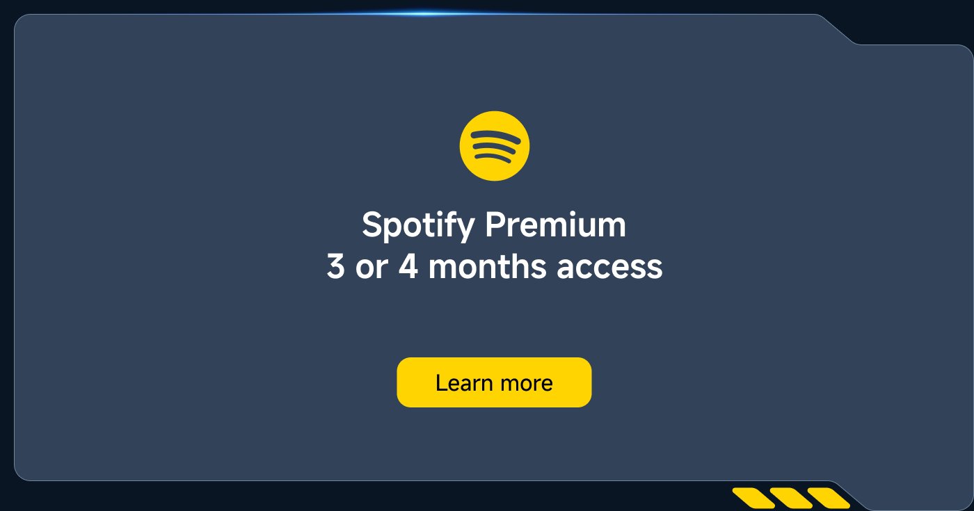 Spotify Premium offers 3 or 4 months of access. Click the yellow button to learn more.