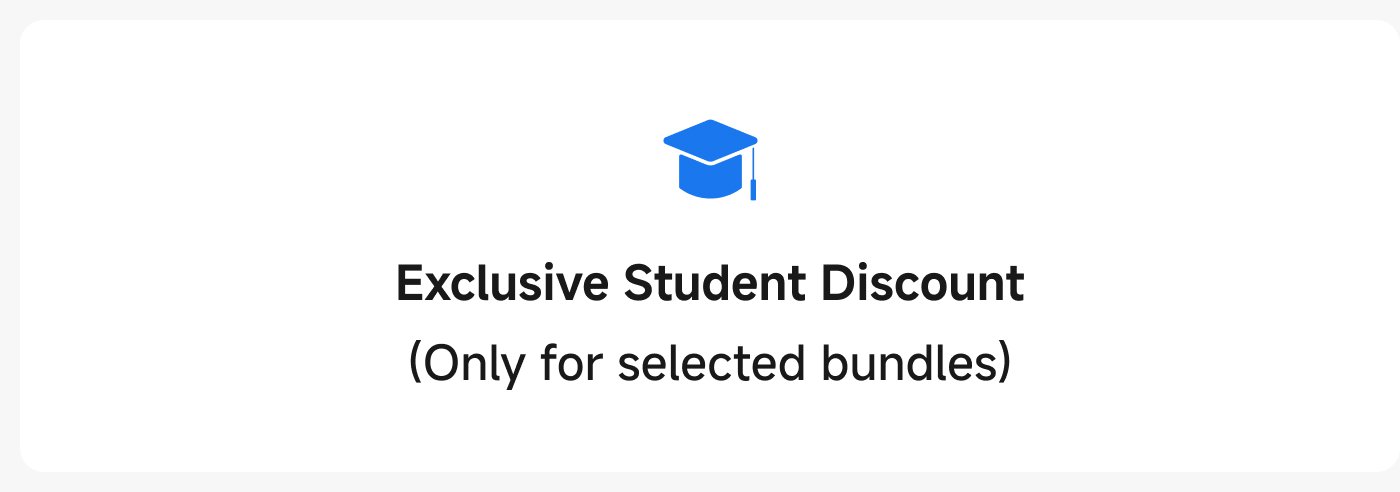 Exclusive Student Discount  
(Only for selected bundles)