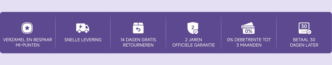Verzamel en bespaar MI-punten, snelle levering, 14 dagen gratis retourneren, 2 jaar officiële garantie, 3 maanden 0% rente, betalen na 30 dagen.