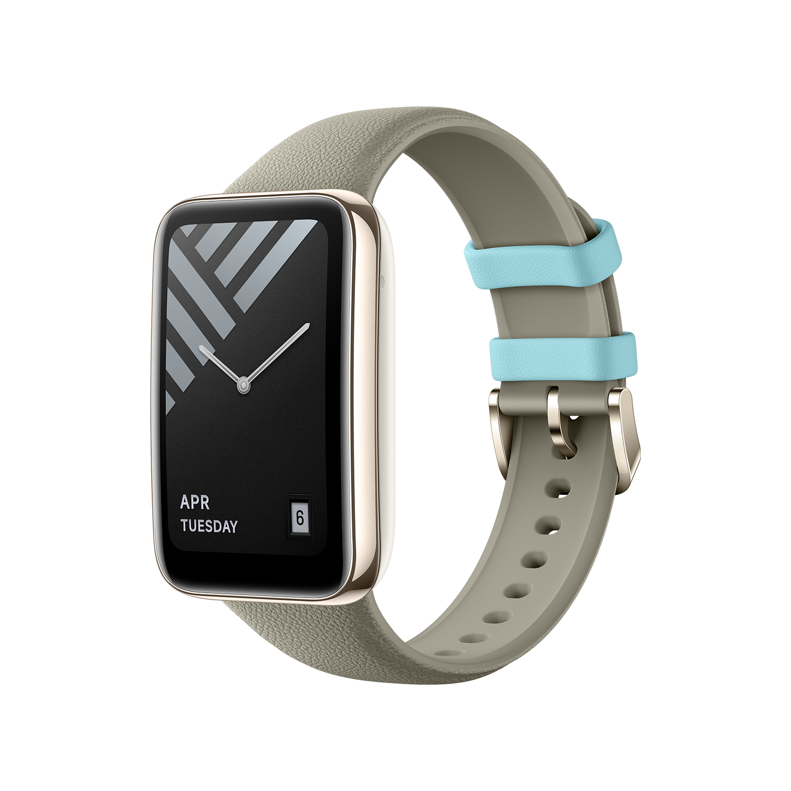 Xiaomi Smart Band 7 Pro Leather Textured Silicone Strap Moon Gray