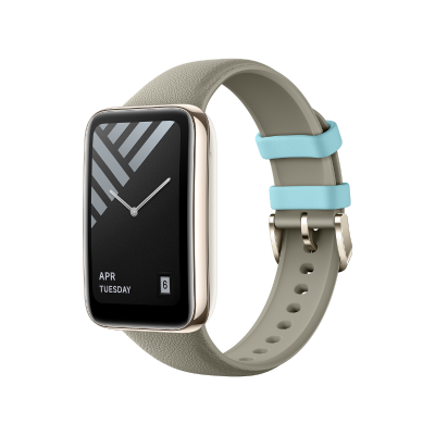 Xiaomi Smart Band 7 Pro Leather Textured Silicone Strap Moon Gray