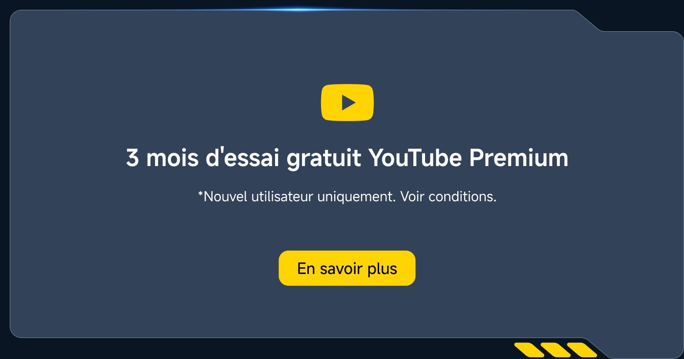 3 mois d'essai gratuit YouTube Premium. *Nouvel utilisateur uniquement. Voir conditions. En savoir plus.