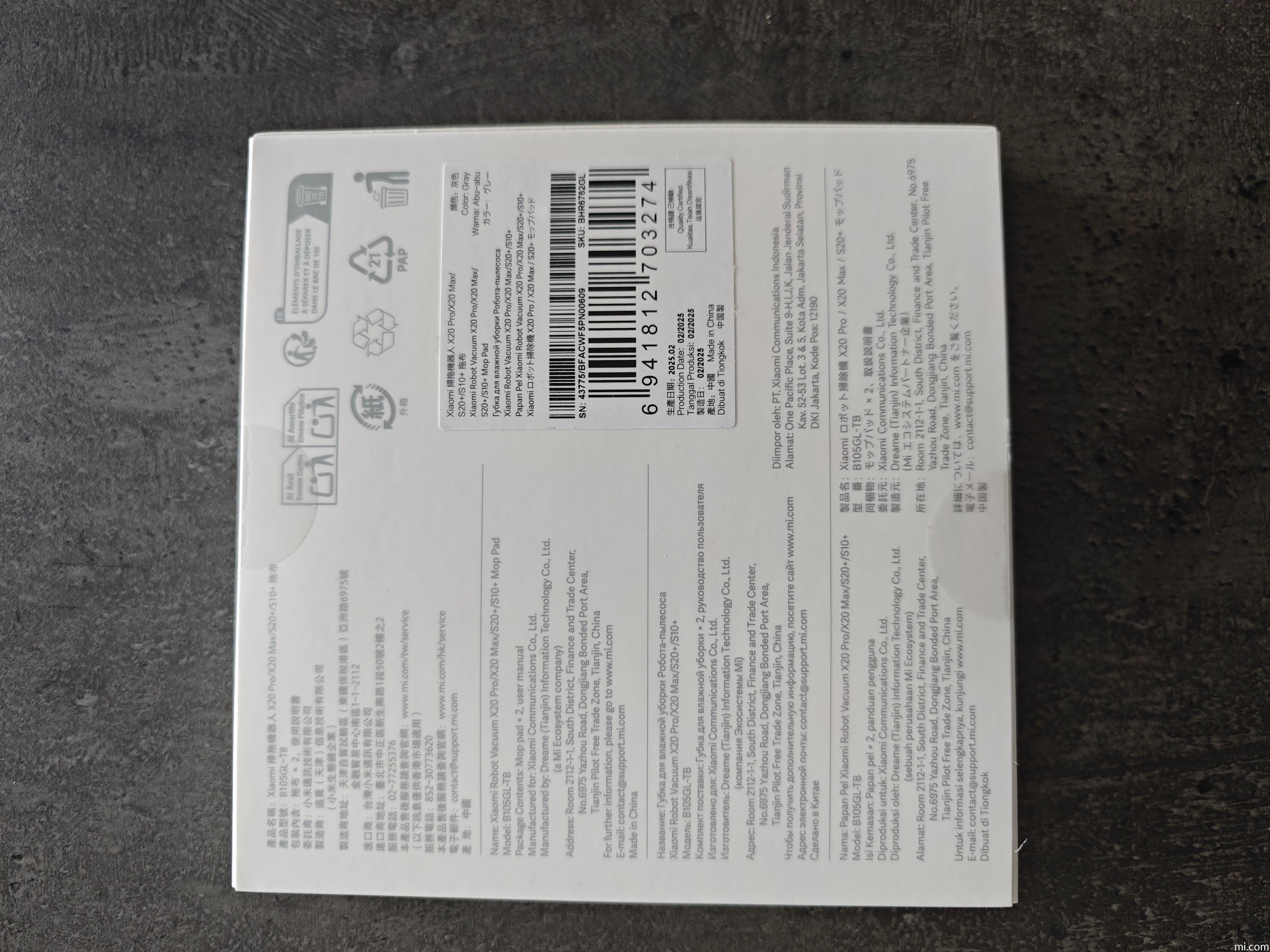 4 Pièces Serpillères En Microfibre Compatible Avec Xiaomi S20 (D106