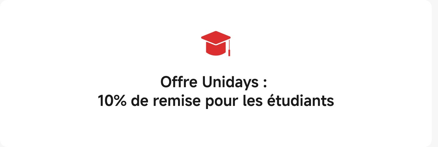 Offre Unidays : 10% de remise pour les étudiants.