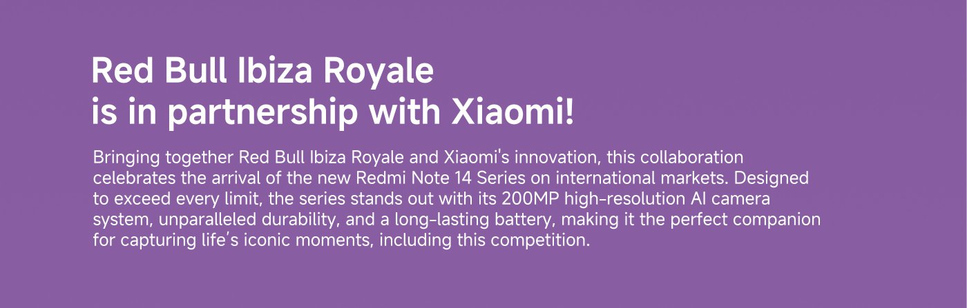Redmi Note 14 Series x Red Bull Ibiza Royale