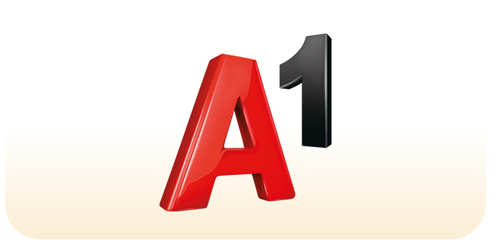 Kombinacija crvene slova "A" i crne brojke "1", sa pozadinom u svetlim gradijentima.