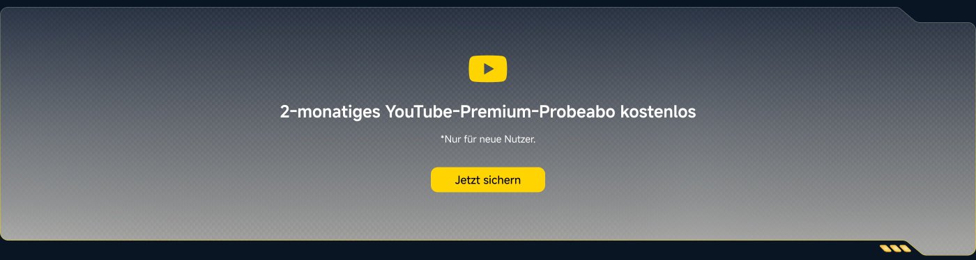 2-monatiges YouTube-Premium-Probeabo kostenlos  
*Nur für neue Nutzer.  
Jetzt sichern.