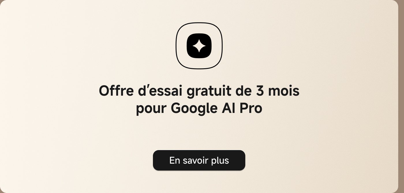 Gratis proefperiode van 3 maanden voor Google AI Pro. Meer informatie.