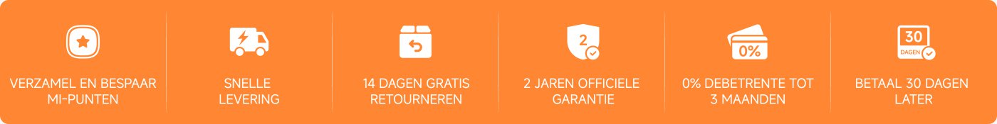 Verzamel en bespaar MI-punten, snelle levering, 14 dagen gratis retourneren, 2 jaar officiële garantie, 3 maanden 0% rente, betalen na 30 dagen.