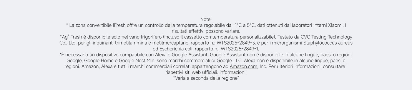 La zona convertibile iFresh offre un controllo della temperatura regolabile da -1°C a 5°C. *Ag+ Fresh è disponibile solo nel vano frigorifero. È necessario un dispositivo compatibile con Alexa o Google Assistant. Le informazioni variano a seconda della regione.