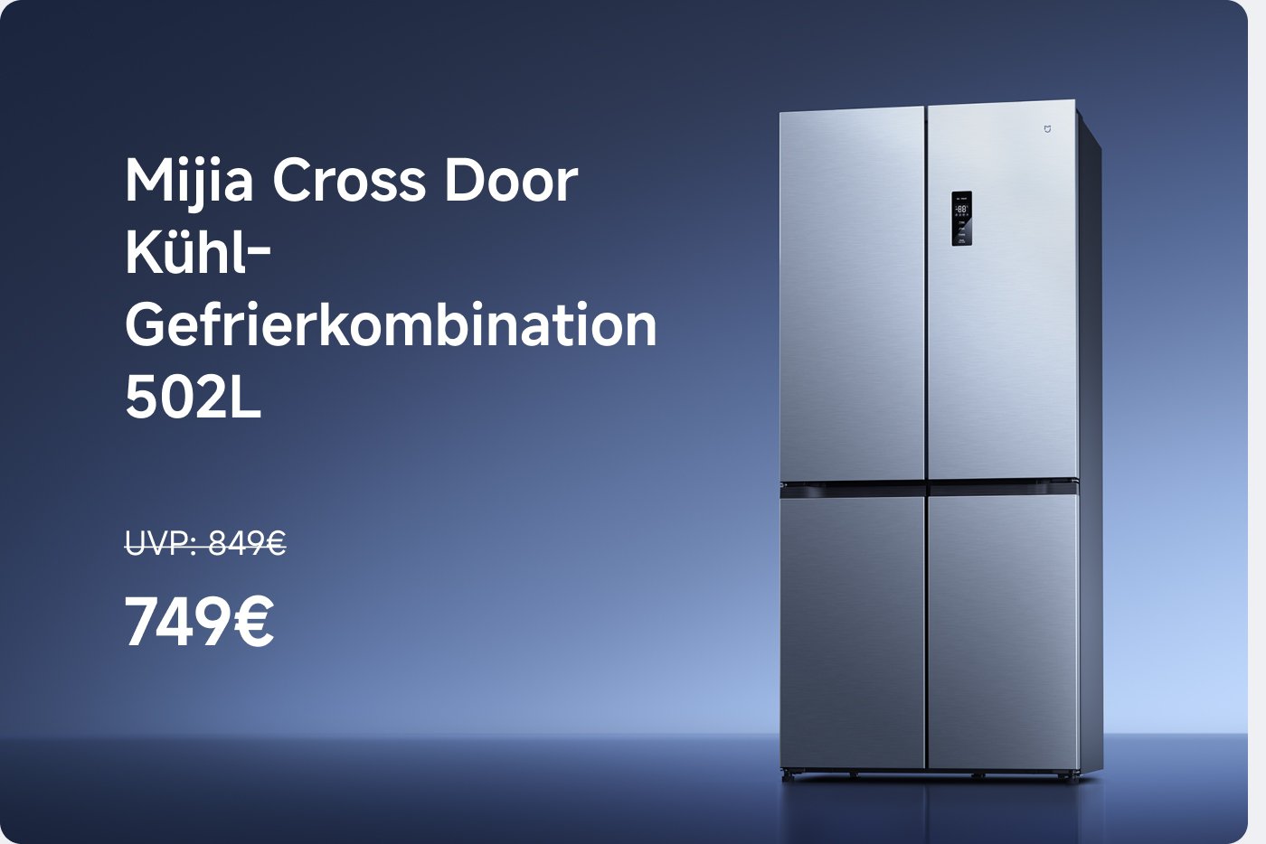 Mijia Cross Door Kühlschrank-Gefrierkombination mit einem Fassungsvermögen von 502L. Aktueller Preis: 749€ (UVP: 849€).