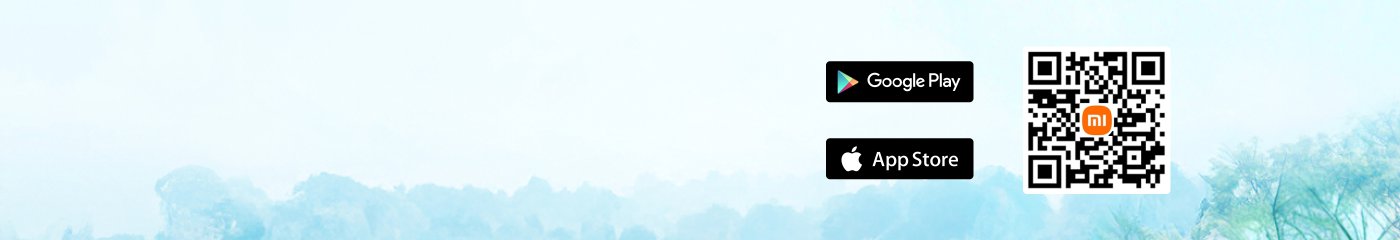 The image shows a light background with a QR code and two app store icons in the centre, namely Google Play and the App Store. The background colour is soft, giving a sense of tranquility.