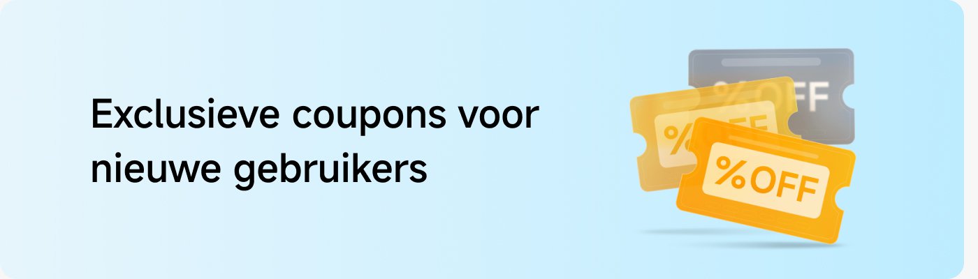 Exclusieve coupons voor nieuwe gebruikers, inclusief meerdere kortingsbonnen.