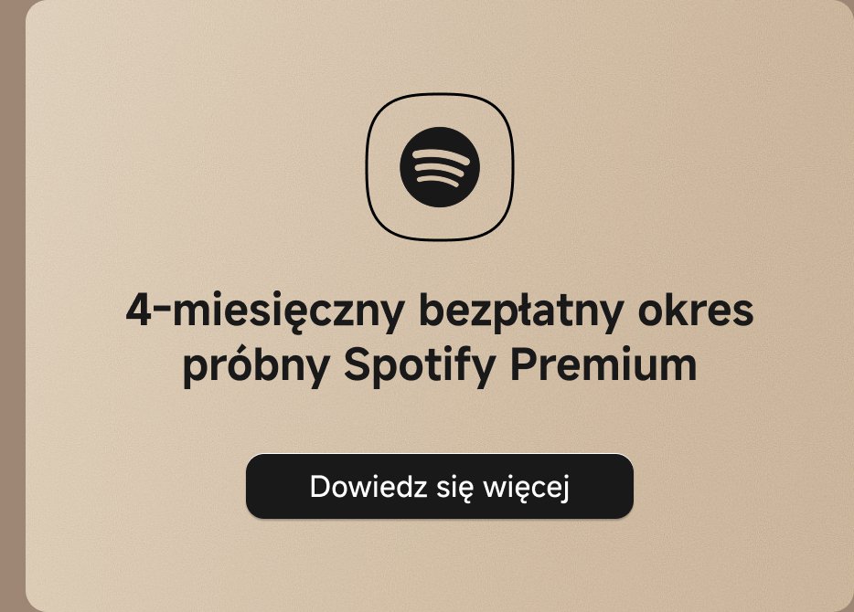 4-miesięczny bezpłatny okres próbny Spotify Premium. Dowiedz się więcej.