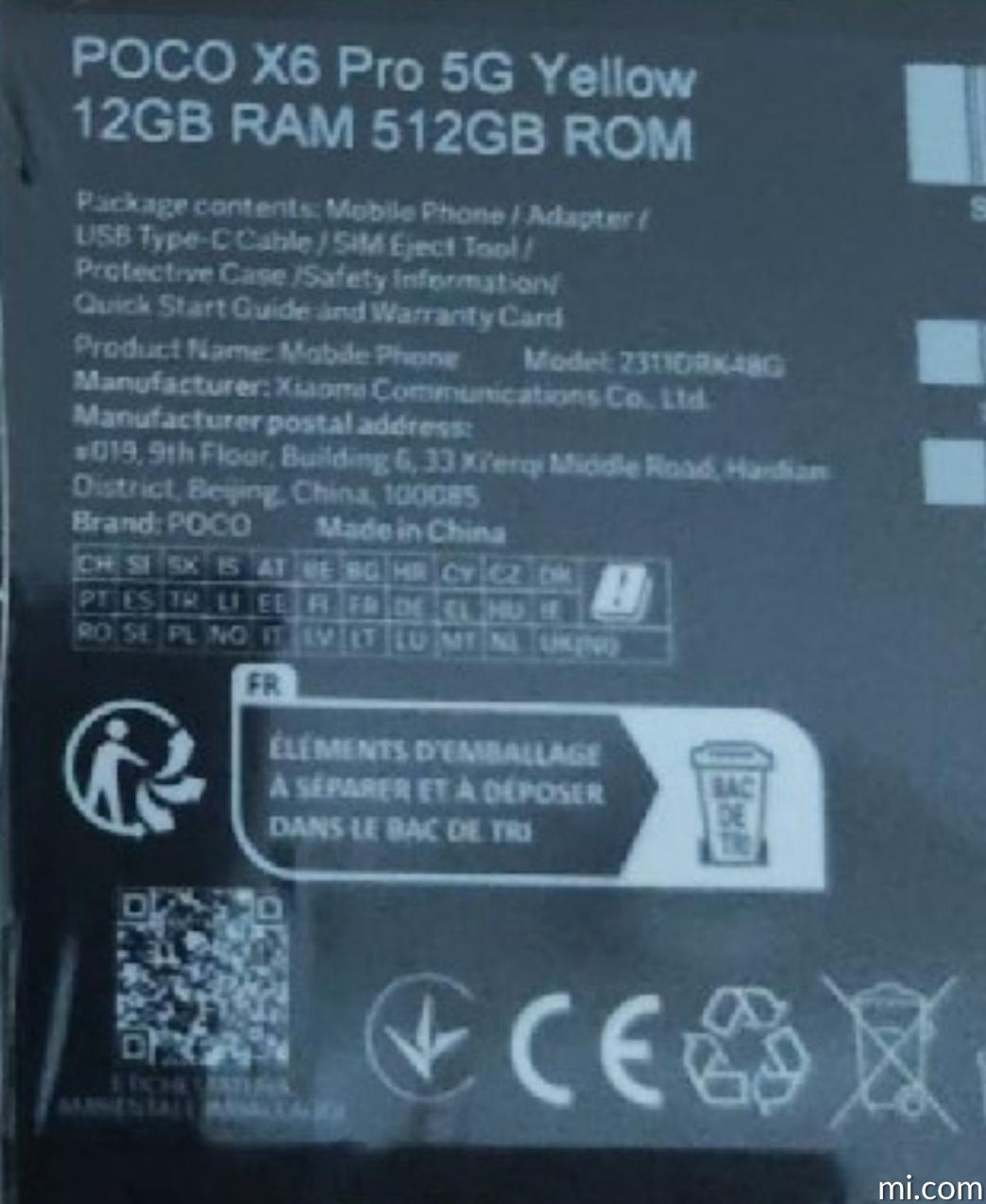 Xiaomi Poco X6 PRO 5G + 4G LTE Global Unlocked (256GB + 8GB) GSM 6.67 64MP  Triple Camera (Tmobile Mint Tello Global) + (Car Fast Car Dual Charger