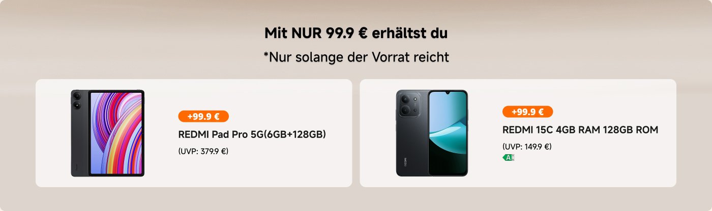 Vom 26. bis 31. März hast du die Möglichkeit, durch Klicken auf den Button [Reservieren] an einem Gewinnspiel teilzunehmen. Die Preise umfassen Rabatt-Gutscheine und Gutscheine für Xiaomi-Produkte. Die Gewinner werden am 31. März per Push-Nachricht oder In-App-Mitteilung benachrichtigt.