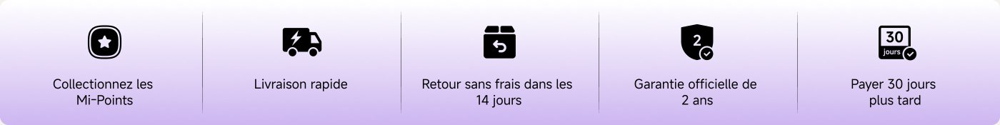 Collectez des Mi-Points, livraison rapide, retour gratuit sous 14 jours, garantie officielle de deux ans, paiement après 30 jours.