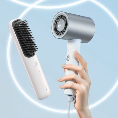 Hair Straightener Brush & Hair Dryer