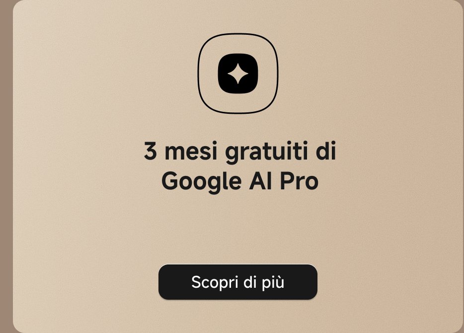 3 mesi gratuiti di Google AI Pro. Scopri di più.