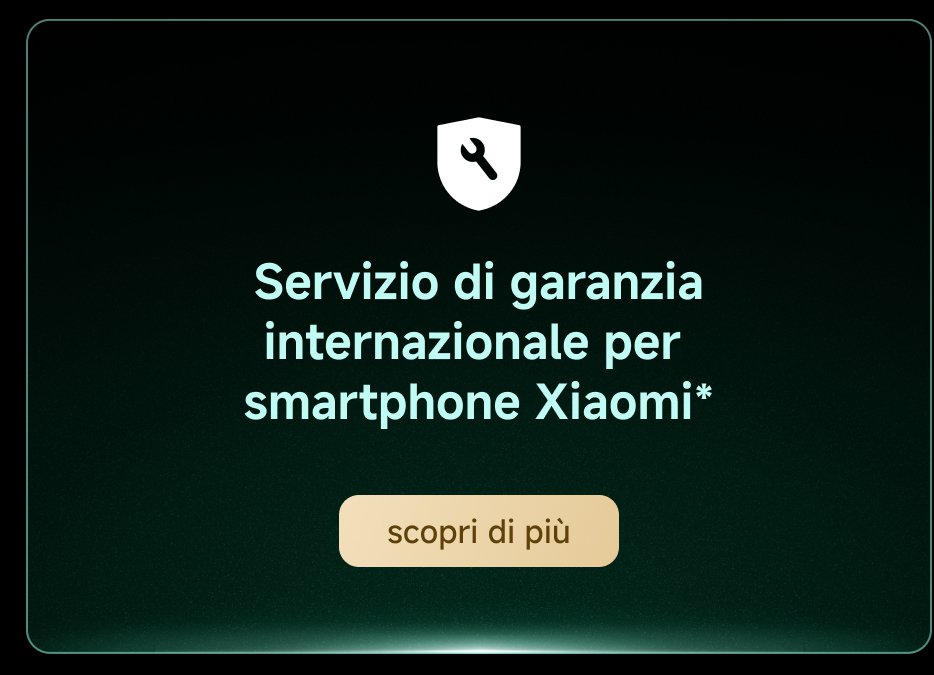 Servizio di garanzia internazionale per smartphone Xiaomi. Pulsante "scopri di più".
