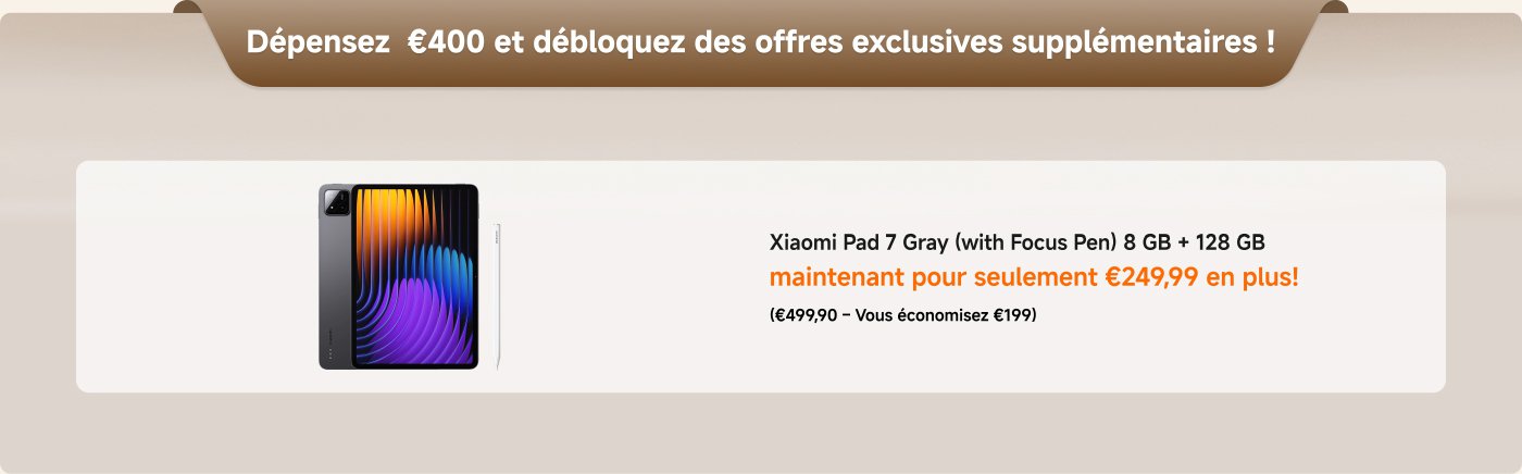 Xiaomi Pad 7 Grijs (met Focus Pen), 8 GB RAM en 128 GB opslag, nu slechts €249,99, adviesprijs is €499,90, bespaar €199.